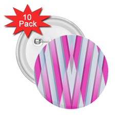 Geometric 3d Design Pattern Pink 2 25  Buttons (10 Pack)  by Celenk