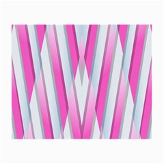 Geometric 3d Design Pattern Pink Small Glasses Cloth (2-side) by Celenk