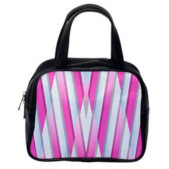 Geometric 3d Design Pattern Pink Classic Handbags (one Side) by Celenk