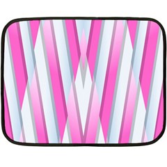 Geometric 3d Design Pattern Pink Fleece Blanket (mini) by Celenk