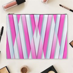 Geometric 3d Design Pattern Pink Cosmetic Bag (xl) by Celenk