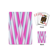 Geometric 3d Design Pattern Pink Playing Cards (mini)  by Celenk