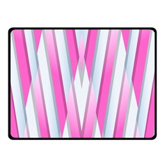 Geometric 3d Design Pattern Pink Double Sided Fleece Blanket (small)  by Celenk