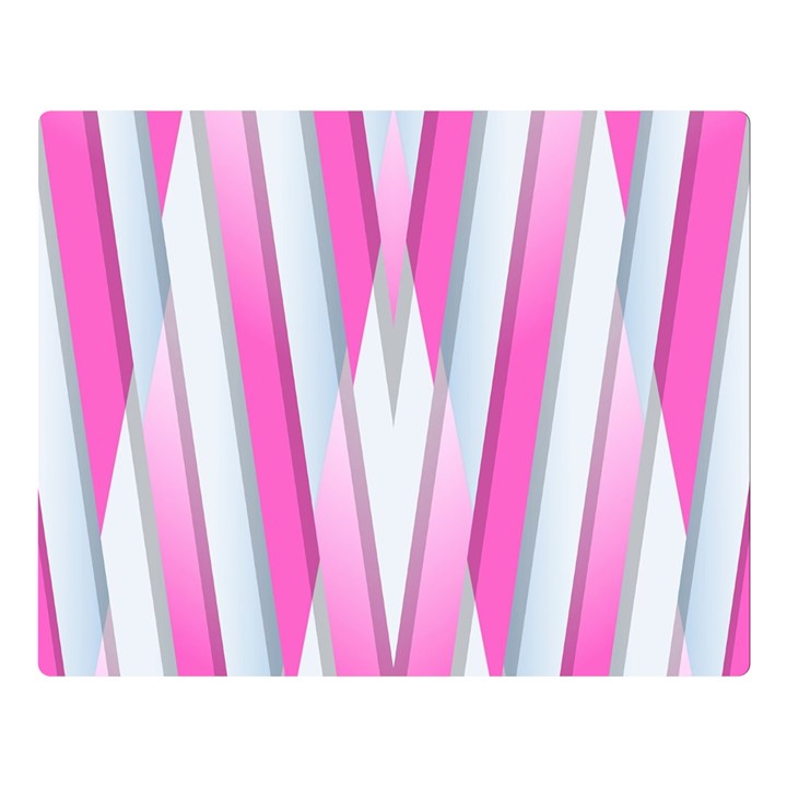 Geometric 3d Design Pattern Pink Double Sided Flano Blanket (Large) 