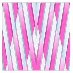 Geometric 3d Design Pattern Pink Large Satin Scarf (square) by Celenk