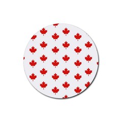 Maple Leaf Canada Emblem Country Rubber Coaster (round)  by Celenk