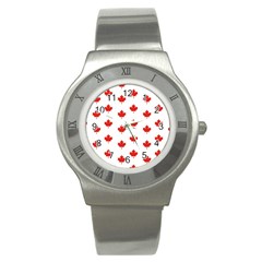 Maple Leaf Canada Emblem Country Stainless Steel Watch by Celenk