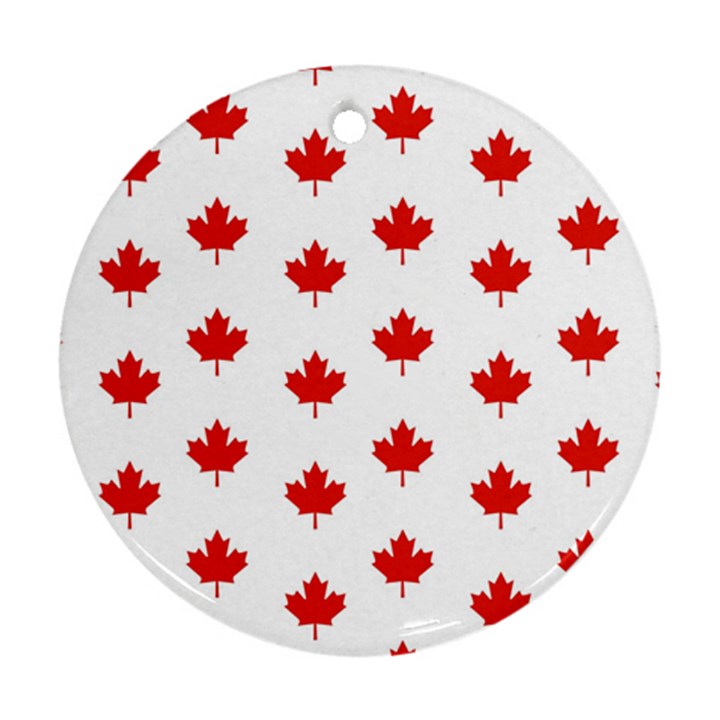 Maple Leaf Canada Emblem Country Round Ornament (Two Sides)