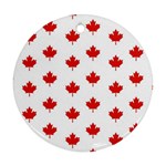 Maple Leaf Canada Emblem Country Round Ornament (Two Sides) Back