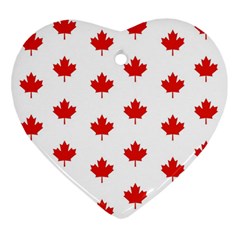 Maple Leaf Canada Emblem Country Heart Ornament (two Sides) by Celenk