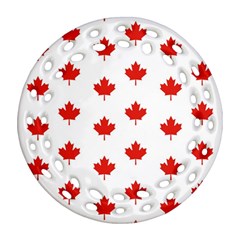 Maple Leaf Canada Emblem Country Ornament (round Filigree) by Celenk