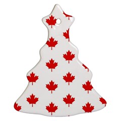 Maple Leaf Canada Emblem Country Christmas Tree Ornament (two Sides) by Celenk