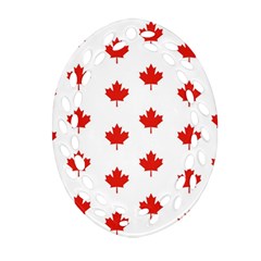 Maple Leaf Canada Emblem Country Oval Filigree Ornament (two Sides) by Celenk