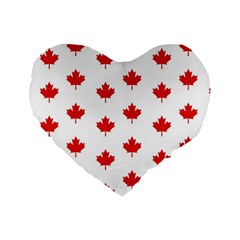 Maple Leaf Canada Emblem Country Standard 16  Premium Heart Shape Cushions by Celenk