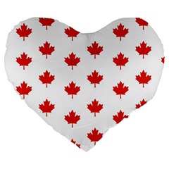 Maple Leaf Canada Emblem Country Large 19  Premium Heart Shape Cushions by Celenk