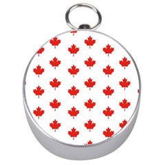 Maple Leaf Canada Emblem Country Silver Compasses by Celenk