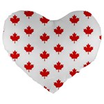 Maple Leaf Canada Emblem Country Large 19  Premium Flano Heart Shape Cushions Front