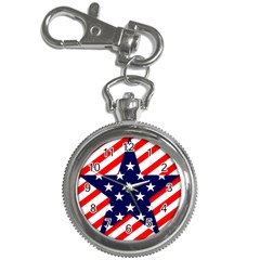 Patriotic Usa Stars Stripes Red Key Chain Watches by Celenk