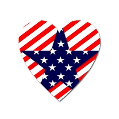 Patriotic Usa Stars Stripes Red Heart Magnet by Celenk