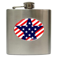 Patriotic Usa Stars Stripes Red Hip Flask (6 Oz) by Celenk