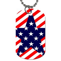 Patriotic Usa Stars Stripes Red Dog Tag (two Sides) by Celenk