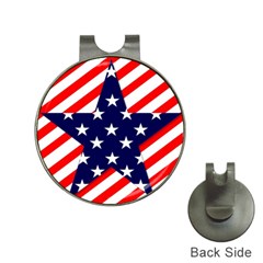 Patriotic Usa Stars Stripes Red Hat Clips With Golf Markers by Celenk