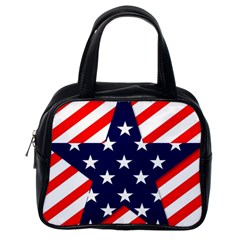 Patriotic Usa Stars Stripes Red Classic Handbags (one Side) by Celenk