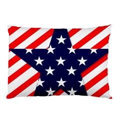 Patriotic Usa Stars Stripes Red Pillow Case by Celenk