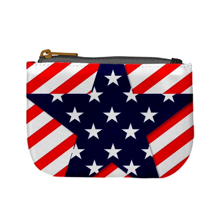 Patriotic Usa Stars Stripes Red Mini Coin Purses