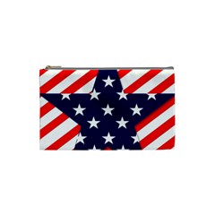 Patriotic Usa Stars Stripes Red Cosmetic Bag (small)  by Celenk