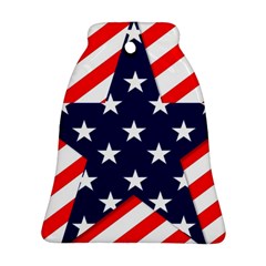 Patriotic Usa Stars Stripes Red Bell Ornament (two Sides)