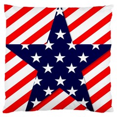 Patriotic Usa Stars Stripes Red Large Cushion Case (two Sides) by Celenk