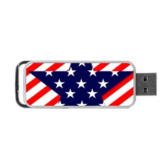 Patriotic Usa Stars Stripes Red Portable Usb Flash (one Side) by Celenk