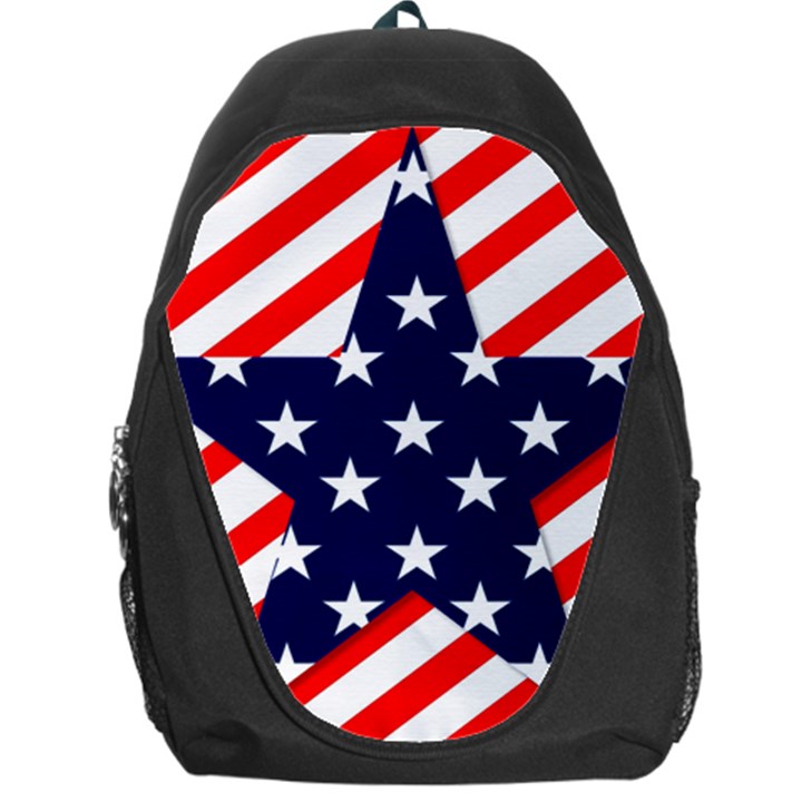 Patriotic Usa Stars Stripes Red Backpack Bag