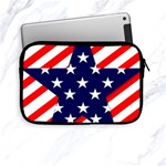 Patriotic Usa Stars Stripes Red Apple iPad Mini Zipper Cases Front