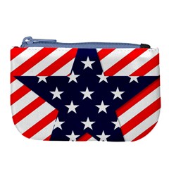 Patriotic Usa Stars Stripes Red Large Coin Purse by Celenk