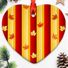 Autumn Fall Leaves Vertical Ornament (heart) by Celenk