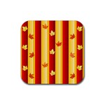 Autumn Fall Leaves Vertical Rubber Coaster (Square)  Front