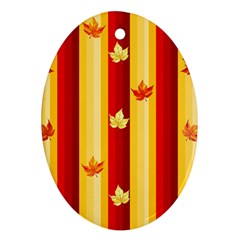 Autumn Fall Leaves Vertical Oval Ornament (two Sides) by Celenk