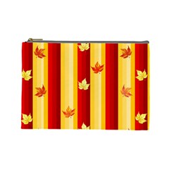 Autumn Fall Leaves Vertical Cosmetic Bag (large)  by Celenk