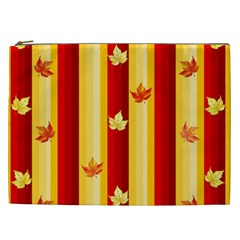 Autumn Fall Leaves Vertical Cosmetic Bag (xxl)  by Celenk