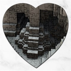 Fractal Render Cube Cubic Shape Jigsaw Puzzle (heart) by Celenk