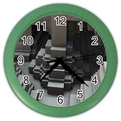 Fractal Render Cube Cubic Shape Color Wall Clocks by Celenk