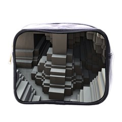 Fractal Render Cube Cubic Shape Mini Toiletries Bags by Celenk