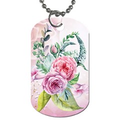 Flowers And Leaves In Soft Purple Colors Dog Tag (one Side) by FantasyWorld7