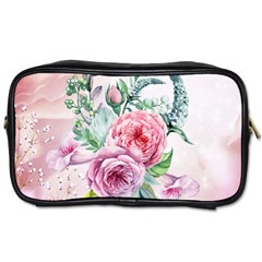 Flowers And Leaves In Soft Purple Colors Toiletries Bags by FantasyWorld7