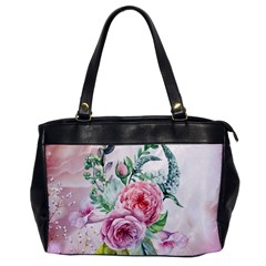 Flowers And Leaves In Soft Purple Colors Office Handbags by FantasyWorld7