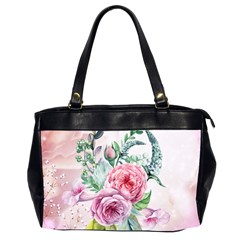 Flowers And Leaves In Soft Purple Colors Office Handbags (2 Sides)  by FantasyWorld7