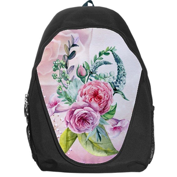 Flowers And Leaves In Soft Purple Colors Backpack Bag