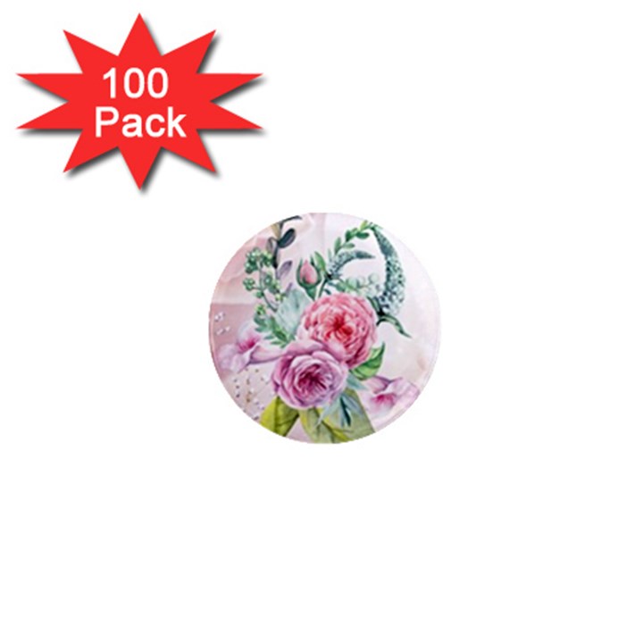 Flowers And Leaves In Soft Purple Colors 1  Mini Magnets (100 pack) 